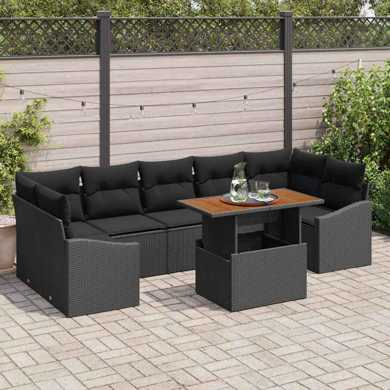 vidaXL Garden Dining Set with Cushion Black and Brown 100 x 55 x 73 cm