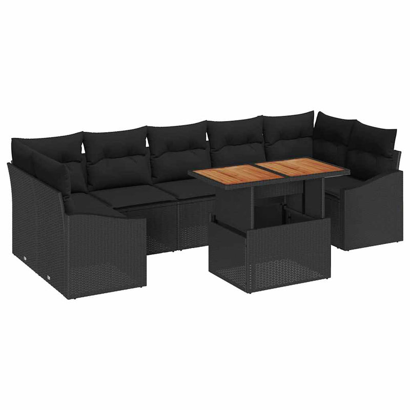 vidaXL Garden Dining Set with Cushion Black and Brown 100 x 55 x 73 cm