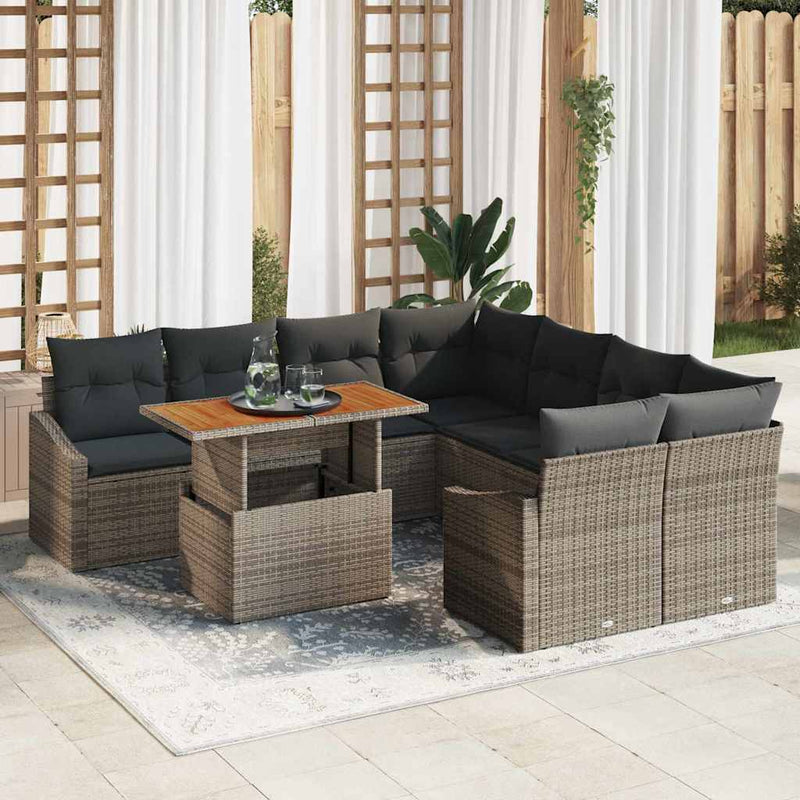 vidaXL Garden Dining Set with Cushion Grey and Brown 100 x 55 x 73 cm