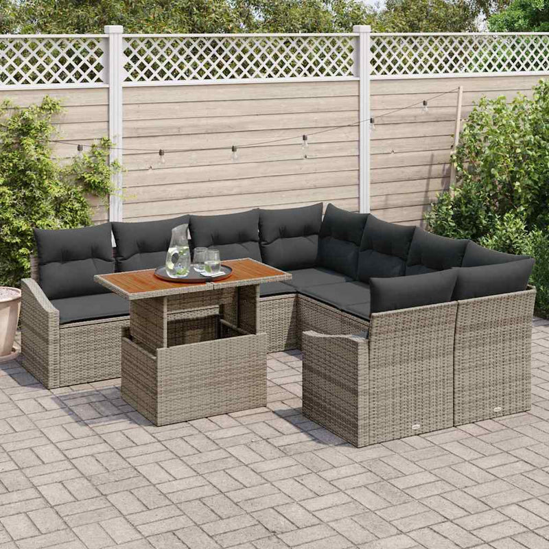 vidaXL Garden Dining Set with Cushion Grey and Brown 100 x 55 x 73 cm