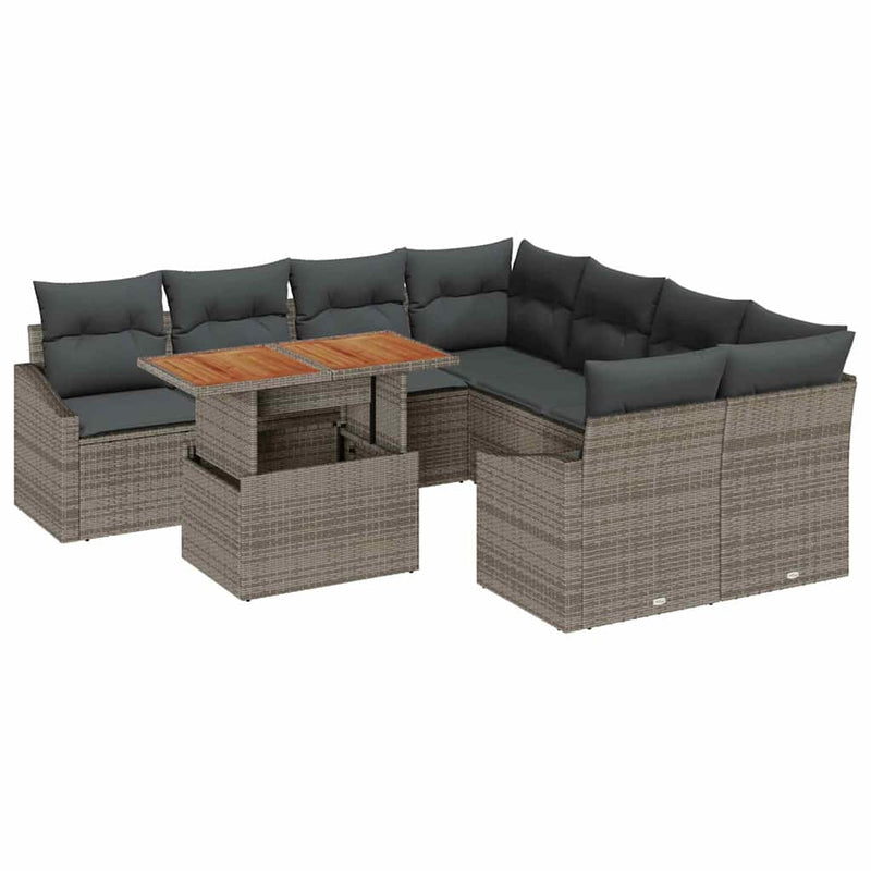 vidaXL Garden Dining Set with Cushion Grey and Brown 100 x 55 x 73 cm
