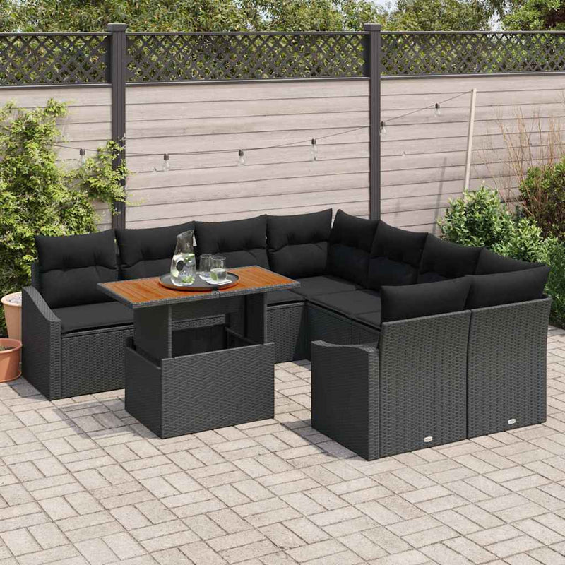vidaXL Garden Dining Set with Cushion Black and Brown 100 x 55 x 73 cm