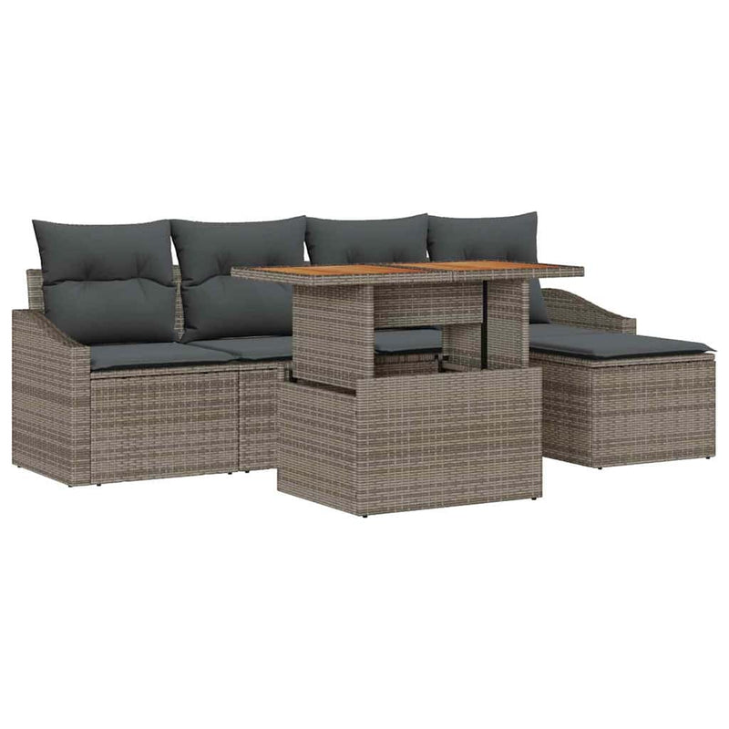 vidaXL Garden Dining Set with Cushion Grey and Brown