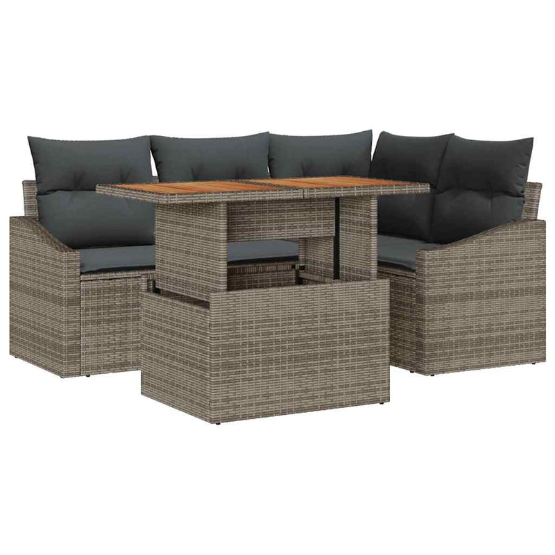 vidaXL Garden Dining Set with Cushion Grey and Brown 100 x 55 x 73 cm