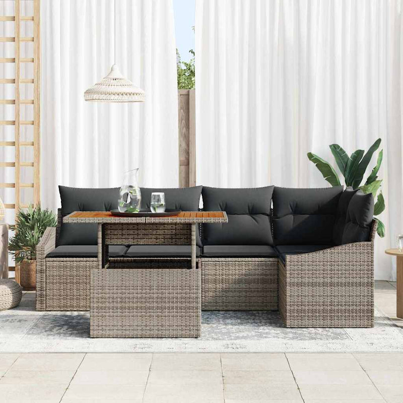 vidaXL Garden Dining Set with Cushion Grey and Brown 100 x 55 x 73 cm