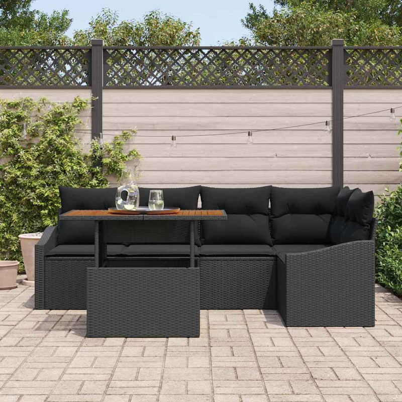 vidaXL Garden Dining Set with Cushion Black and Brown 100 x 55 x 73 cm