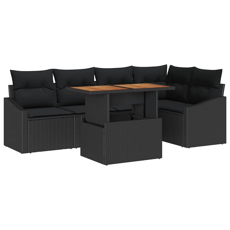 vidaXL Garden Dining Set with Cushion Black and Brown 100 x 55 x 73 cm