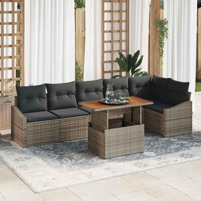 vidaXL Garden Dining Set with Cushion Grey and Brown 100 x 55 x 73 cm