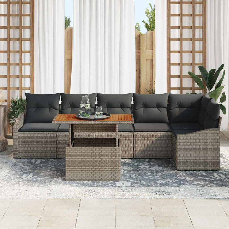 vidaXL Garden Dining Set with Cushion Grey and Brown 100 x 55 x 73 cm