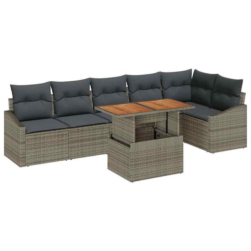 vidaXL Garden Dining Set with Cushion Grey and Brown 100 x 55 x 73 cm