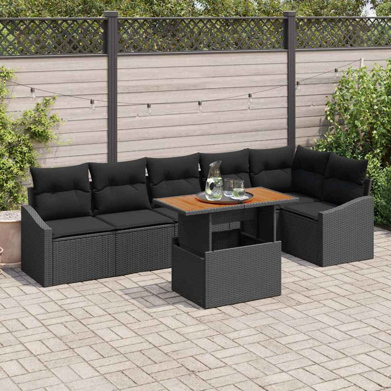 vidaXL Garden Dining Set with Cushion Black and Brown 100 x 55 x 73 cm