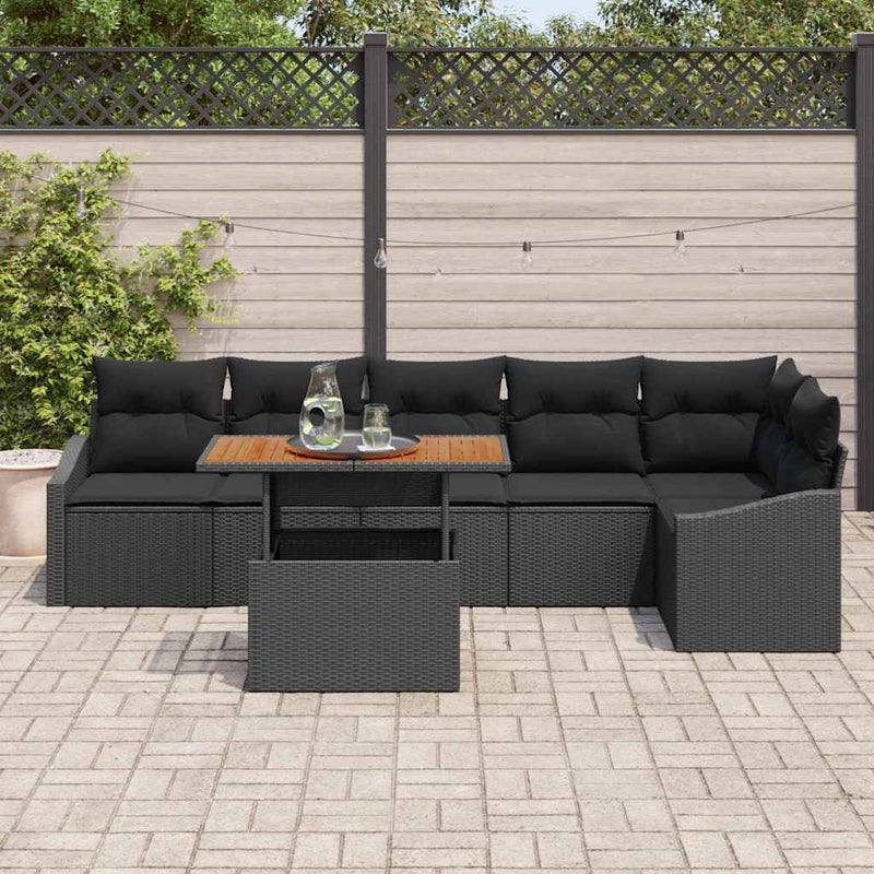 vidaXL Garden Dining Set with Cushion Black and Brown 100 x 55 x 73 cm