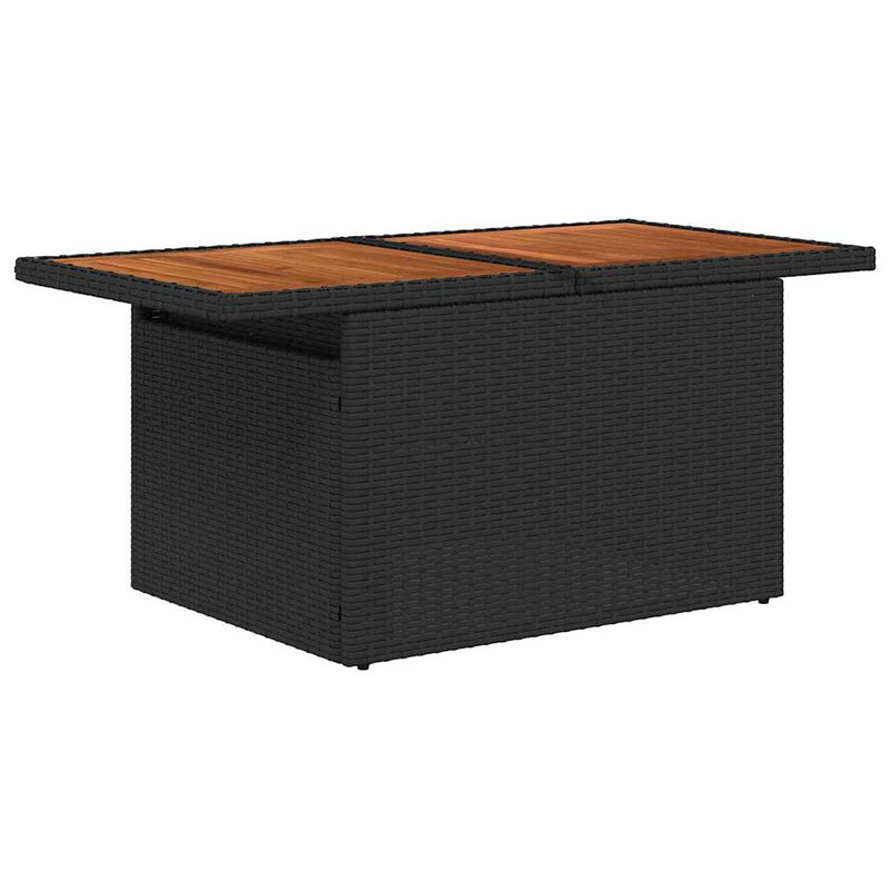 vidaXL Garden Dining Set with Cushion 9 pcs Black and Brown