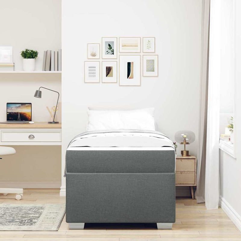 vidaXL Bed Frame Dark grey 90 x 190 cm Fabric