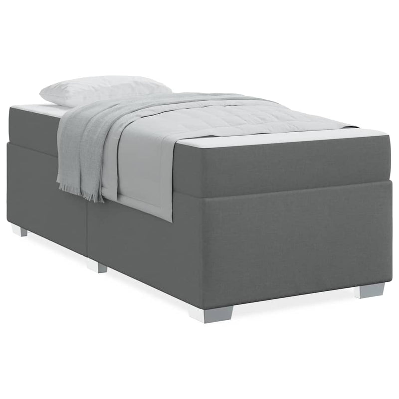 vidaXL Bed Frame Dark grey 90 x 190 cm Fabric