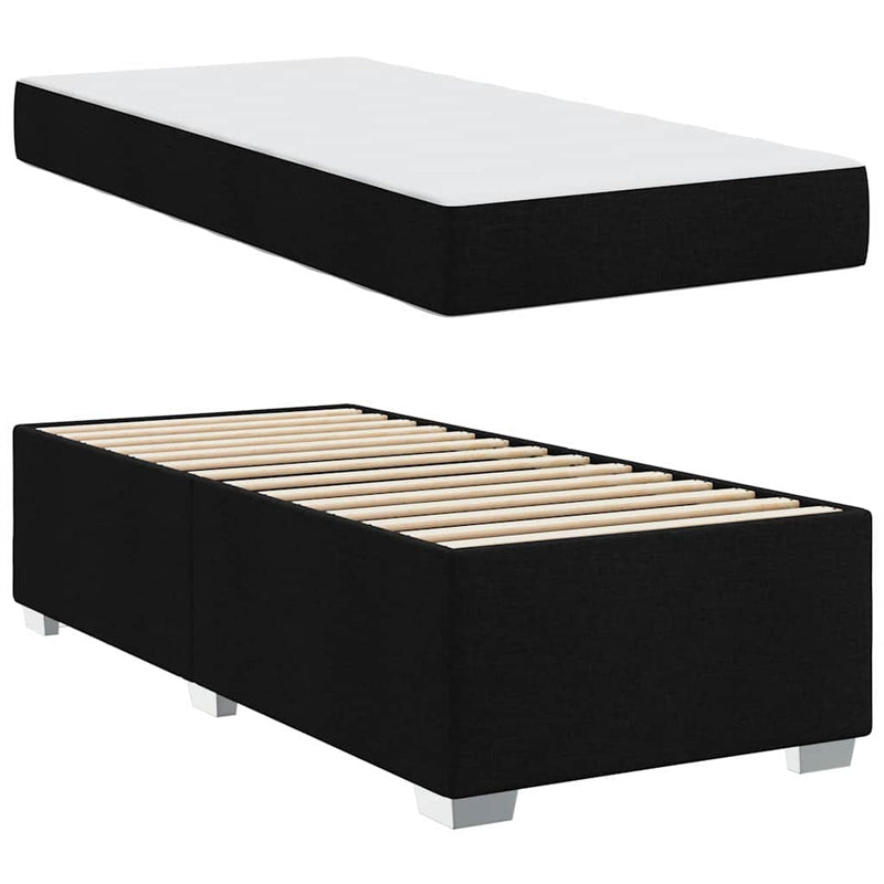 vidaXL Bed Frame with Mattress Black 90 x 190 cm Fabric