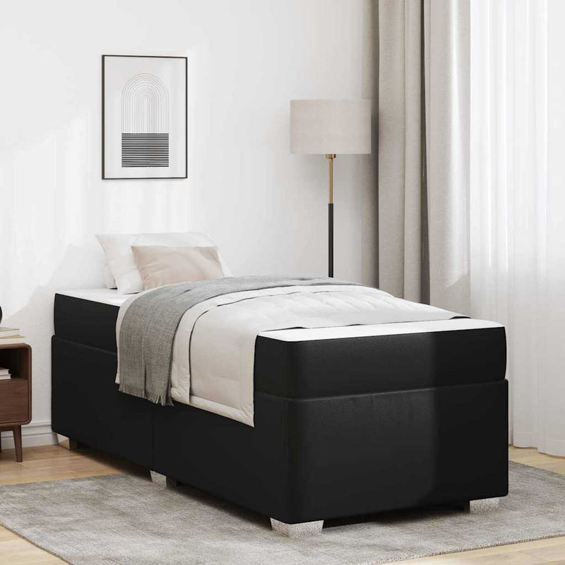 vidaXL Bed Frame with Mattress Black 90 x 190 cm Fabric