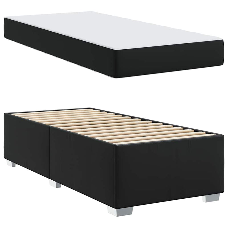 vidaXL Bed Frame with Mattress Black 90 x 190 cm Fabric