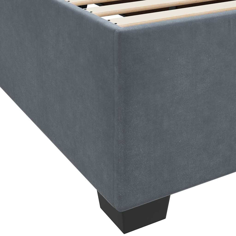 vidaXL Bed Frame with Mattress Dark grey 90 x 190 cm Velvet