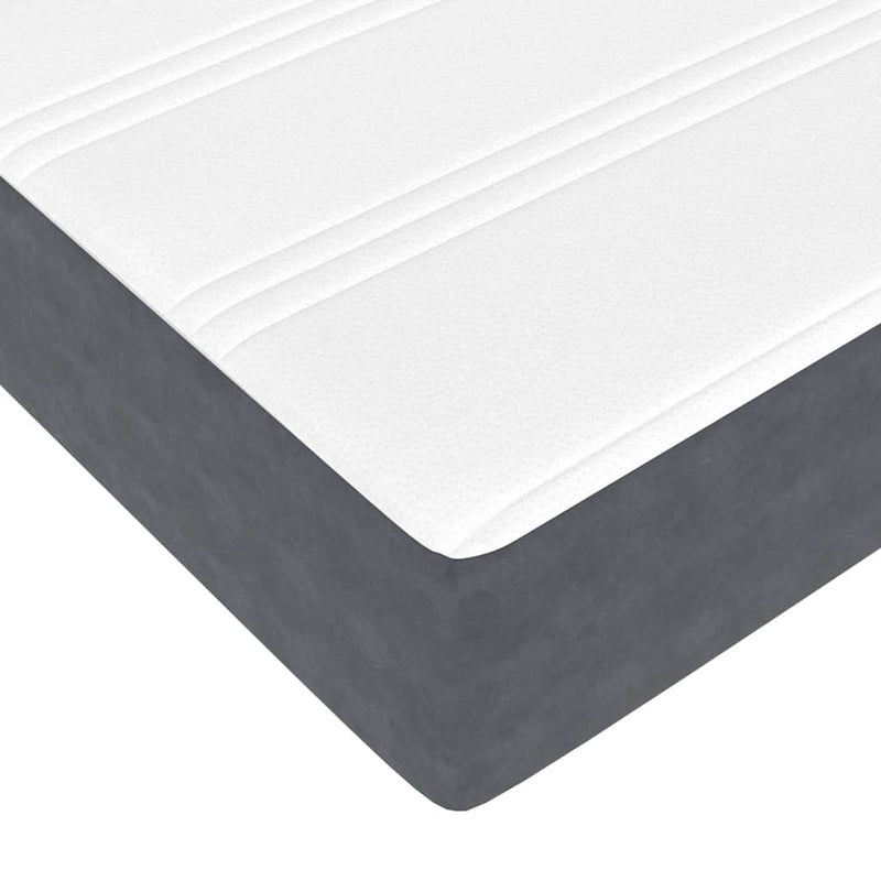 vidaXL Bed Frame with Mattress Dark grey 90 x 190 cm Velvet