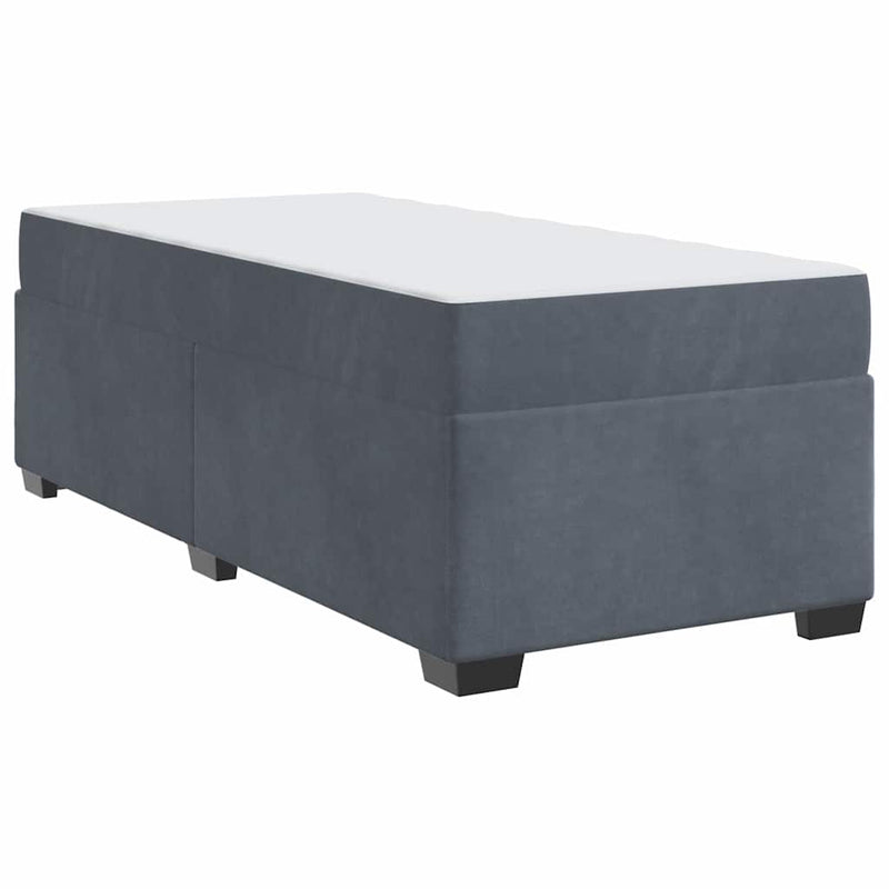 vidaXL Bed Frame with Mattress Dark grey 90 x 190 cm Velvet