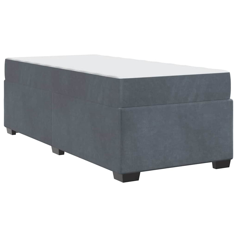 vidaXL Bed Frame with Mattress Dark grey 90 x 190 cm Velvet