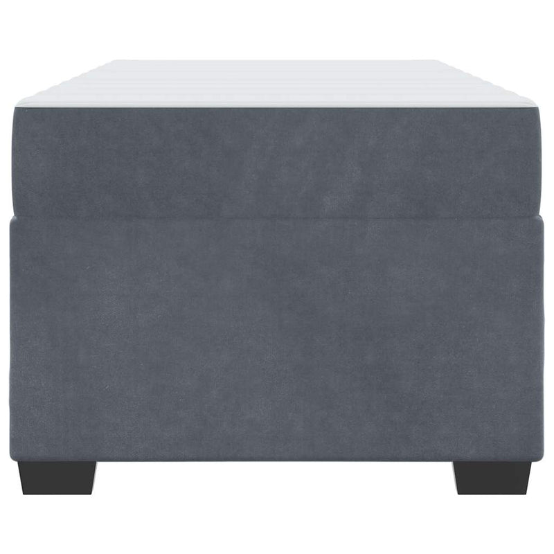 vidaXL Bed Frame with Mattress Dark grey 90 x 190 cm Velvet