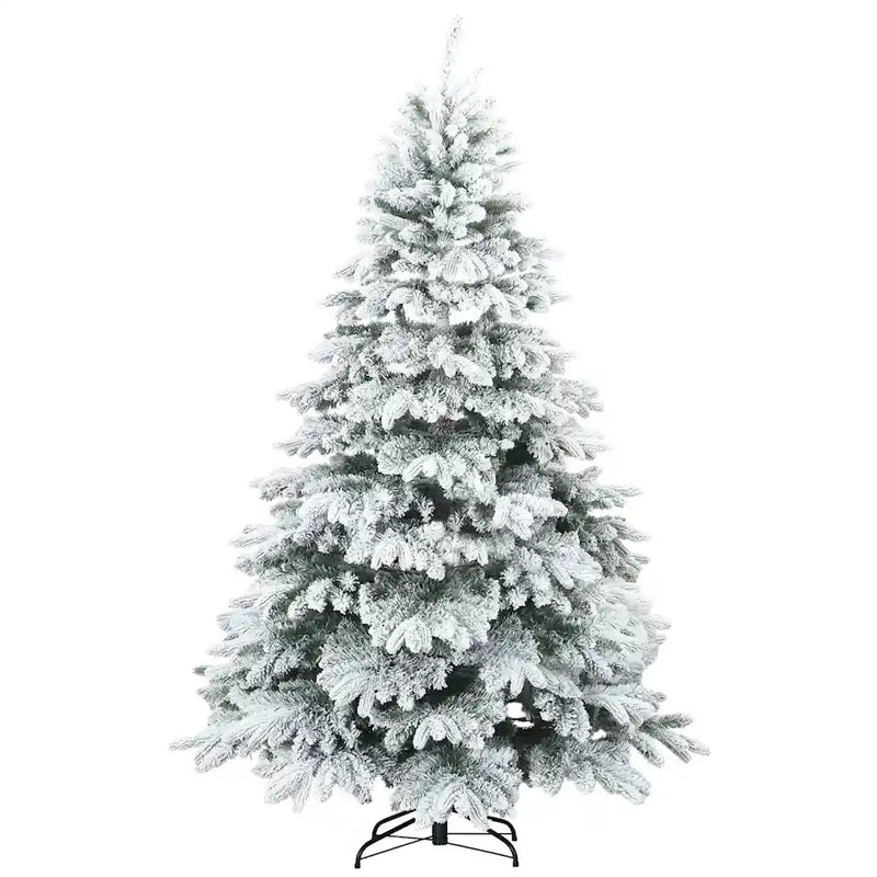 Artificial Hinged Christmas Tree Snow Flocked White 180 cm