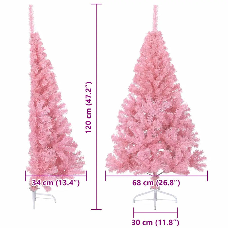 Artificial Pre-lit Christmas Tree with 150 LEDs Pink 120 cm PVC