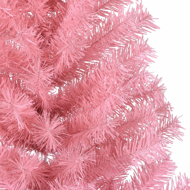 Artificial Pre-lit Christmas Tree with 300 LEDs Pink 180 cm PVC