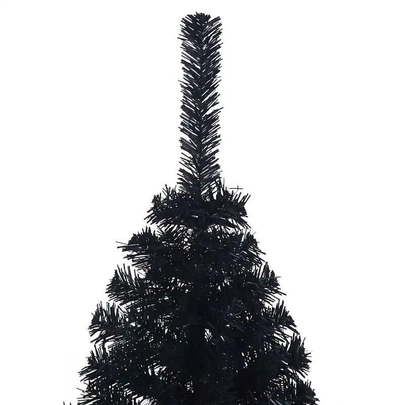 Artificial Pre-lit Christmas Tree Black 150 cm PVC