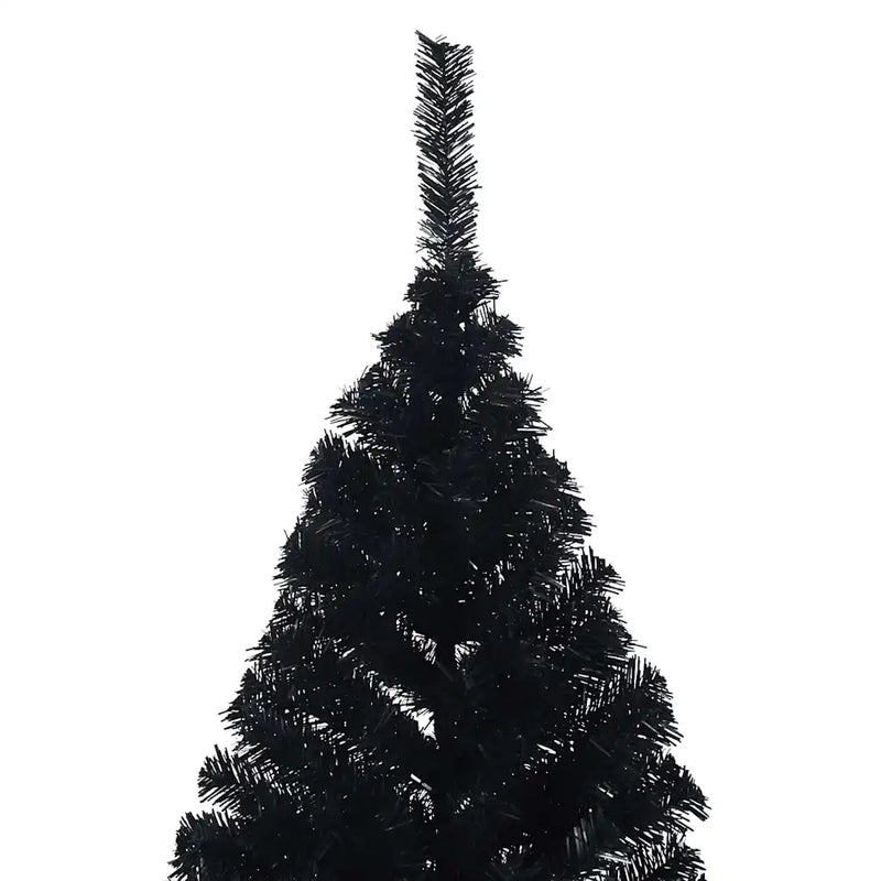 Artificial Pre-lit Christmas Tree Black 210 cm PVC