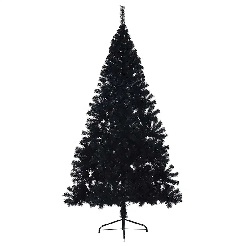 Artificial Pre-lit Christmas Tree Black 210 cm PVC