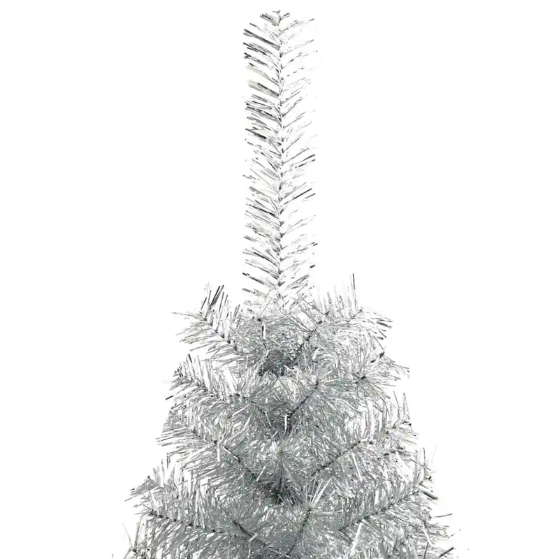 Artificial Pre-lit Christmas Tree Silver 210 cm PET
