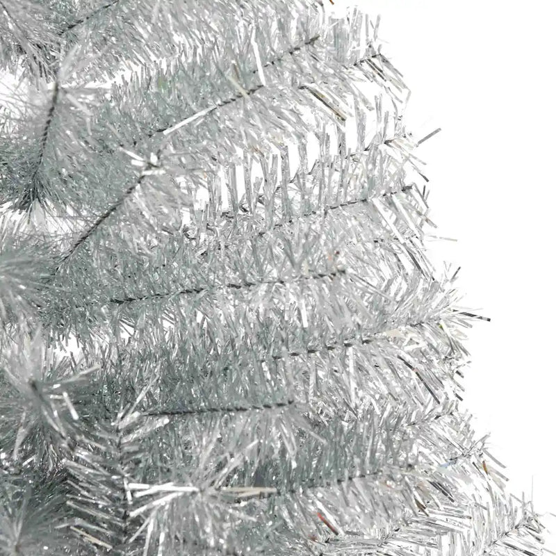 Artificial Pre-lit Christmas Tree Silver 210 cm PET