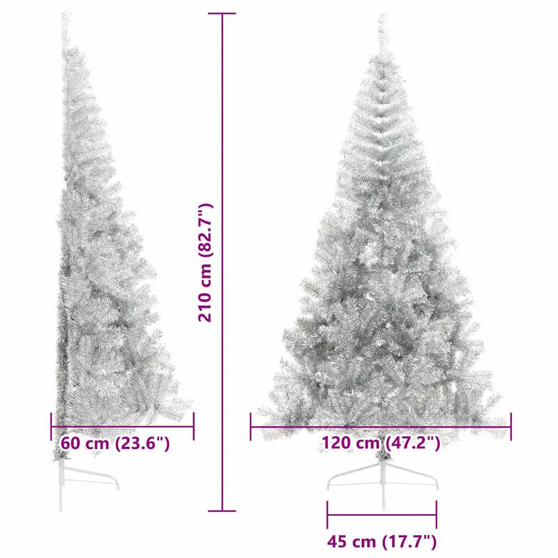 Artificial Pre-lit Christmas Tree Silver 210 cm PET