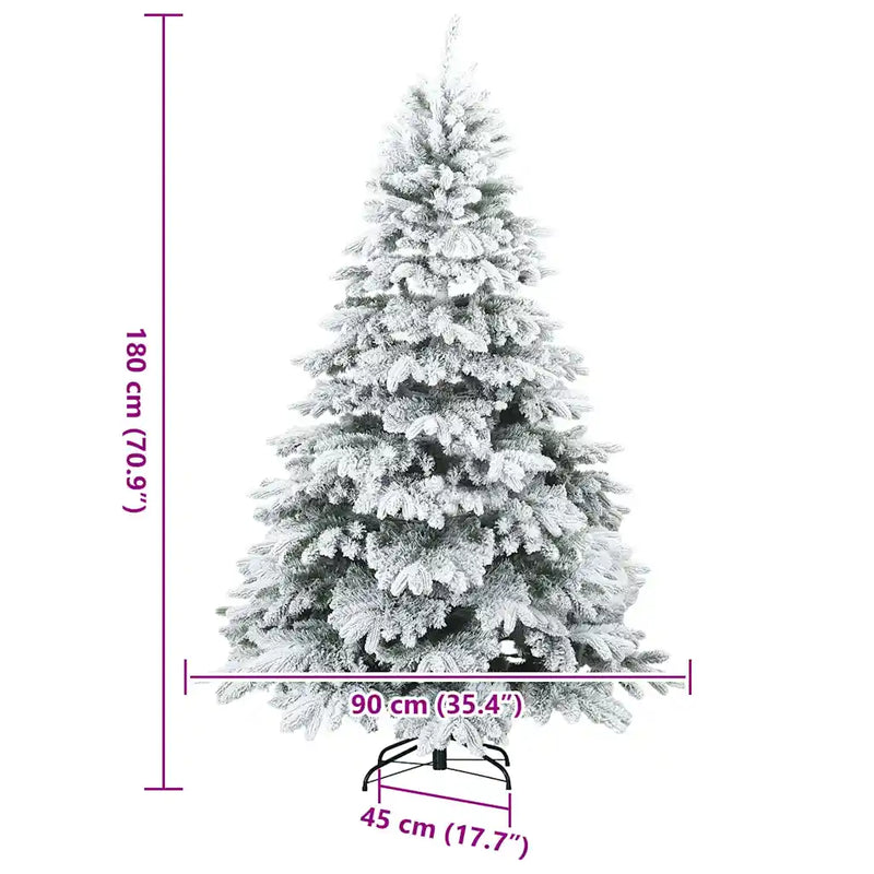 Artificial Christmas Tree with 300 LEDs White 180 cm PE and PVC