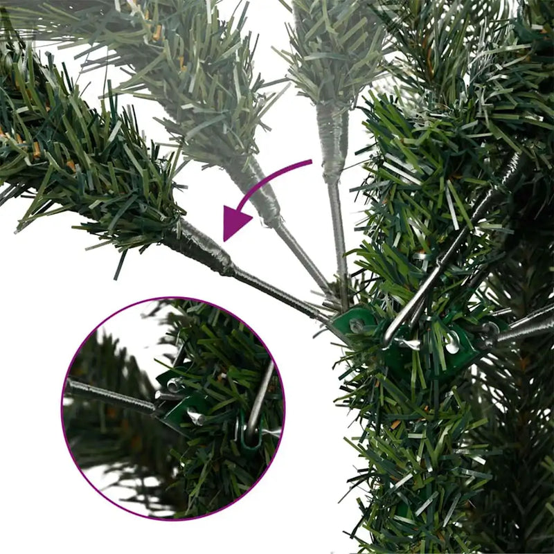 Artificial Hinged Christmas Tree Green 180 cm PVC and Steel