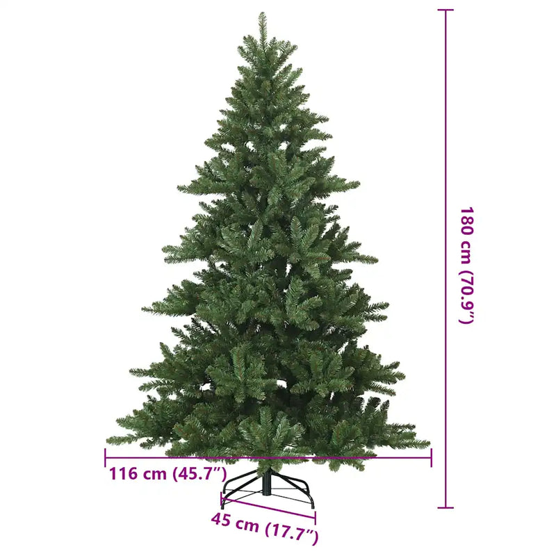 Artificial Hinged Christmas Tree Green 180 cm PVC and Steel