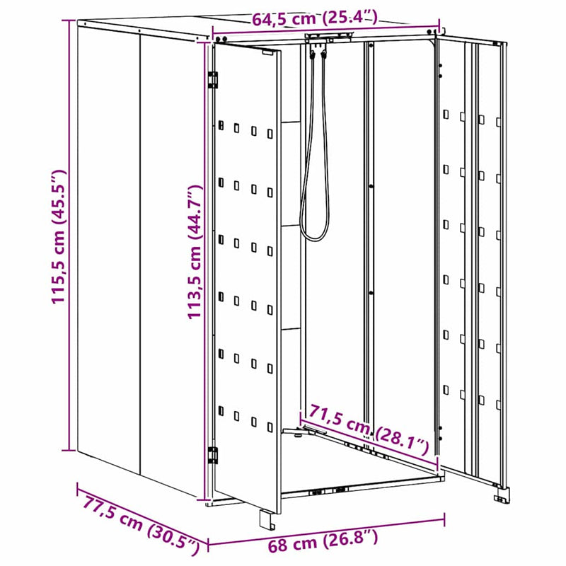Wheelie Bin Storage with Gas Lift-up Lid for 240L Bin