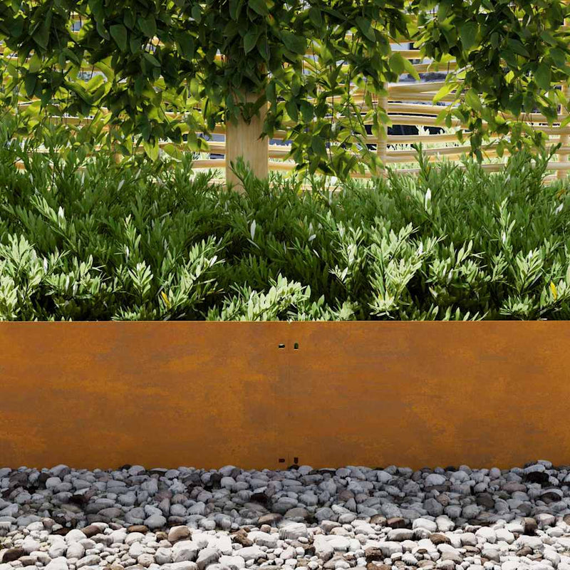 vidaXL Lawn Edging 30 pcs Rusty 103 x 0.05 x 20 cm Weathering Steel