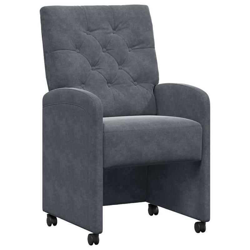 vidaXL Dining Chairs with Wheels 2 pcs Dark grey 58 x 67 x 97 cm