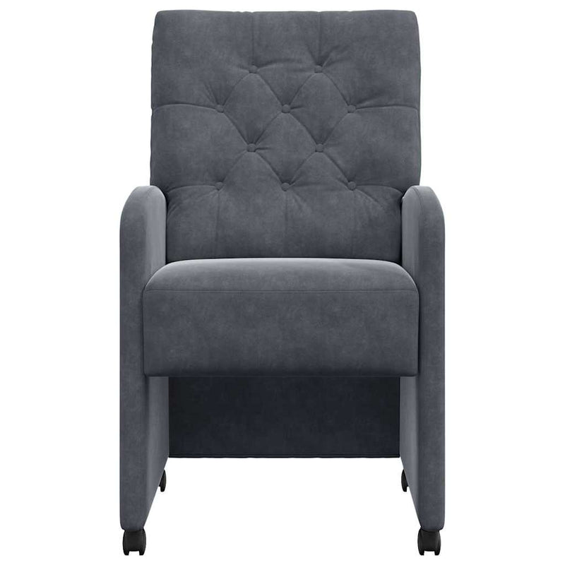 vidaXL Dining Chairs with Wheels 2 pcs Dark grey 58 x 67 x 97 cm