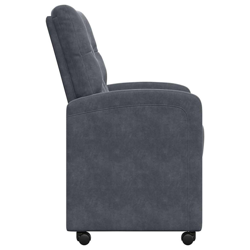 vidaXL Dining Chairs with Wheels 2 pcs Dark grey 58 x 67 x 97 cm