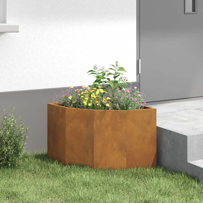 vidaXL Corner Planter Rusty 45 x 45 x 35 cm Weathering steel