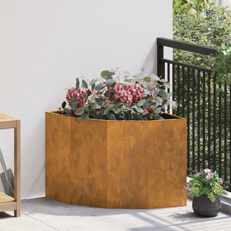 vidaXL Corner Planter Rusty 60 x 60 x 50 cm Weathering steel