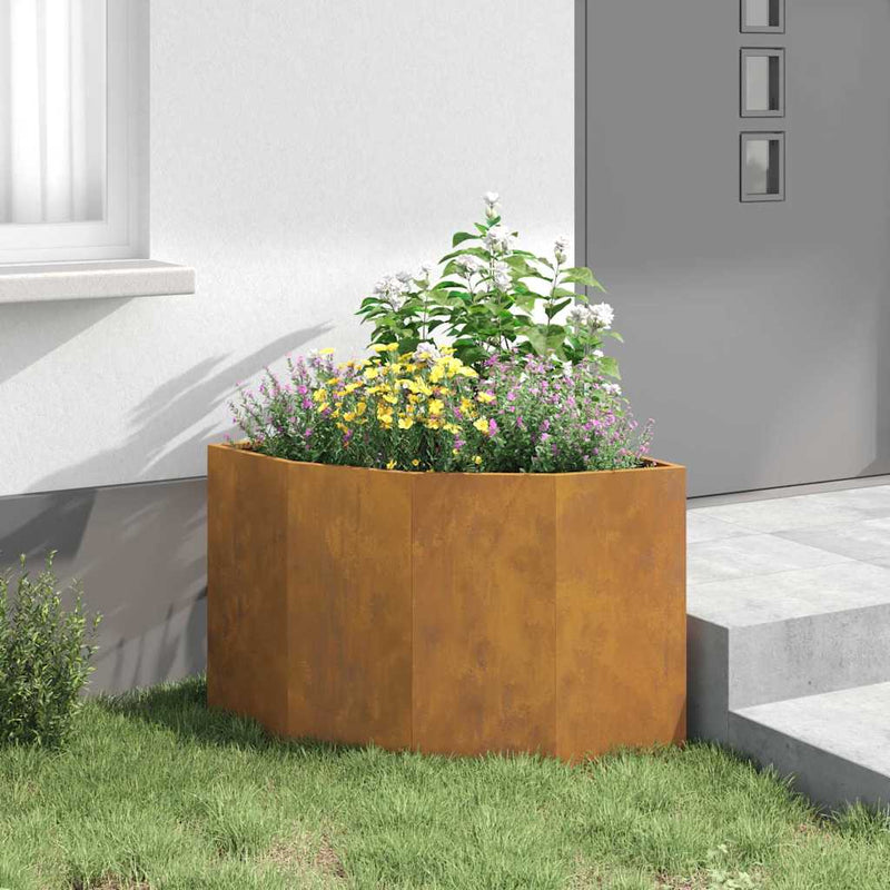vidaXL Corner Planter Rusty 60 x 60 x 50 cm Weathering steel