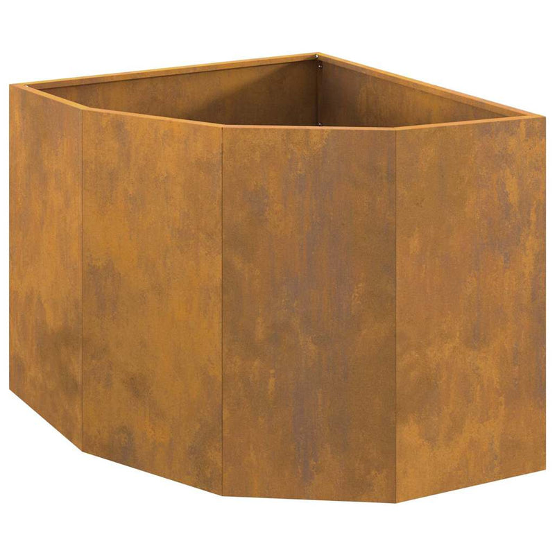 vidaXL Corner Planter Rusty 60 x 60 x 50 cm Weathering steel