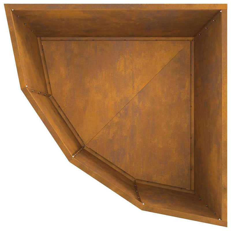 vidaXL Corner Planter Rusty 60 x 60 x 50 cm Weathering steel