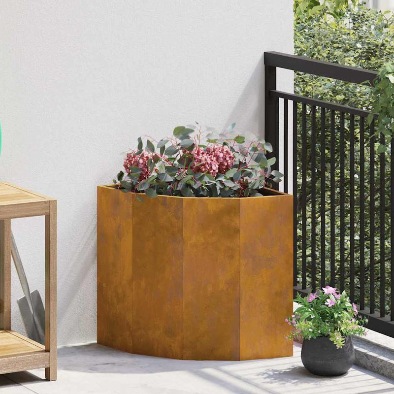 vidaXL Corner Planter Rusty 45 x 45 x 50 cm Weathering steel